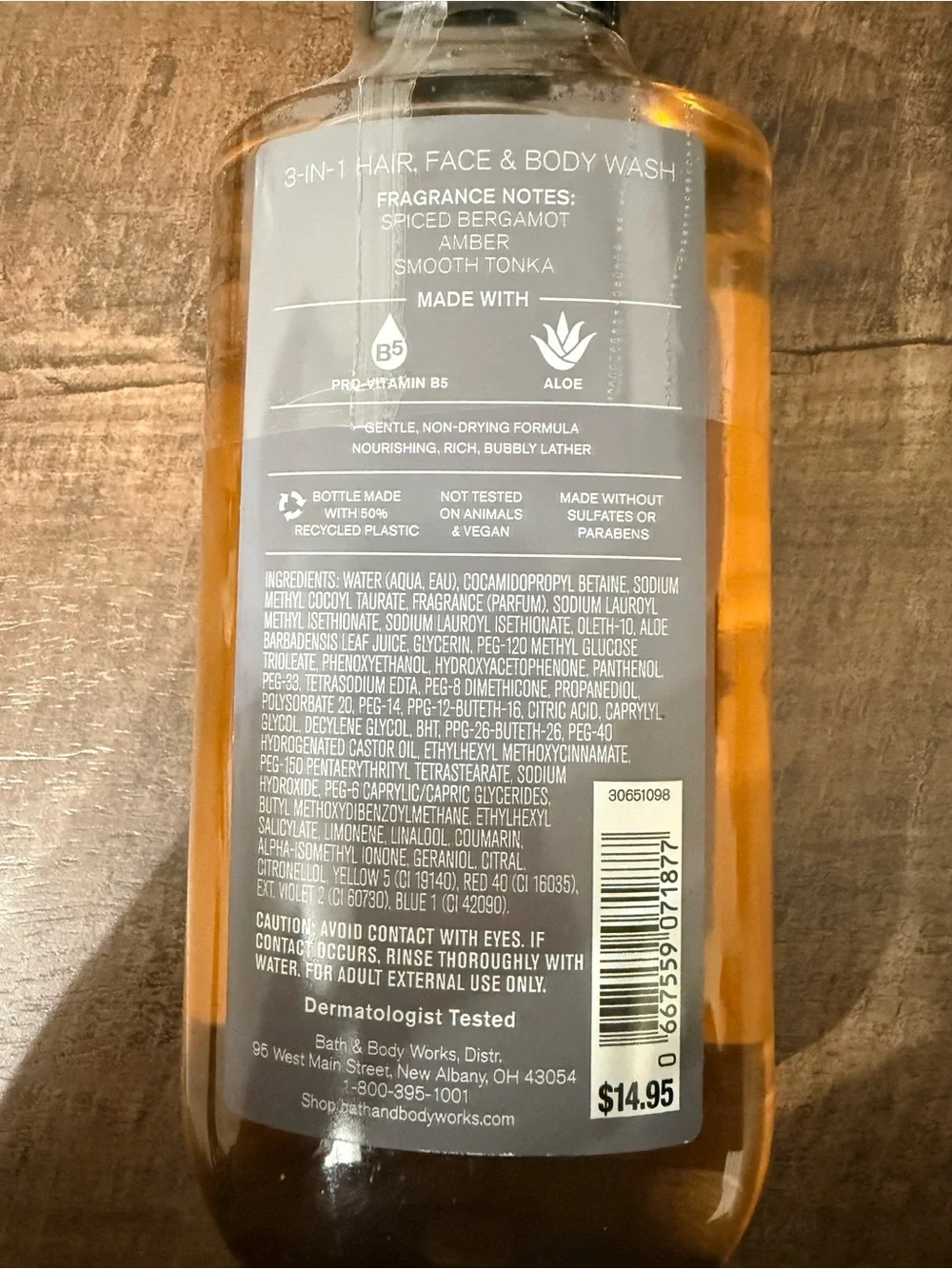Bath & Body Works After Dark 3-in-1 Hair Face Body Wash 10 oz